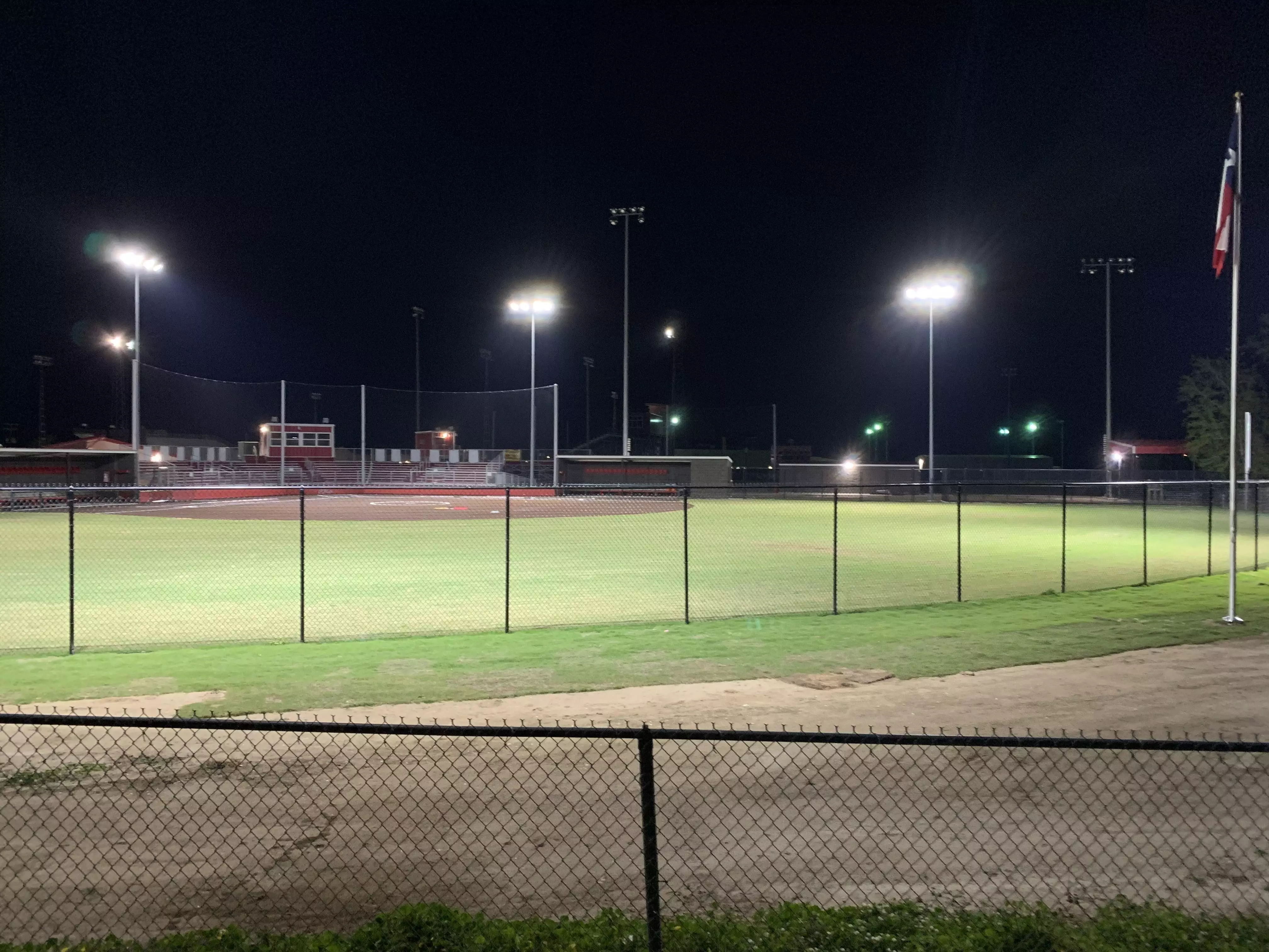 Sample of sports field lighting in a baseball field
