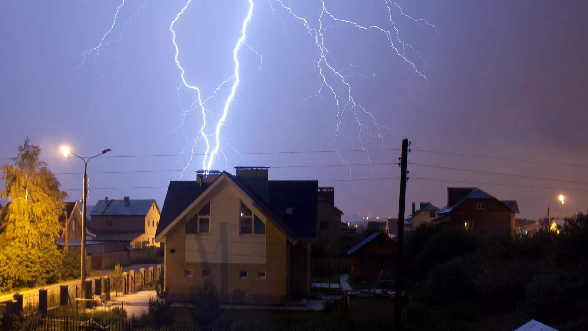Lightning Striking Behind Home